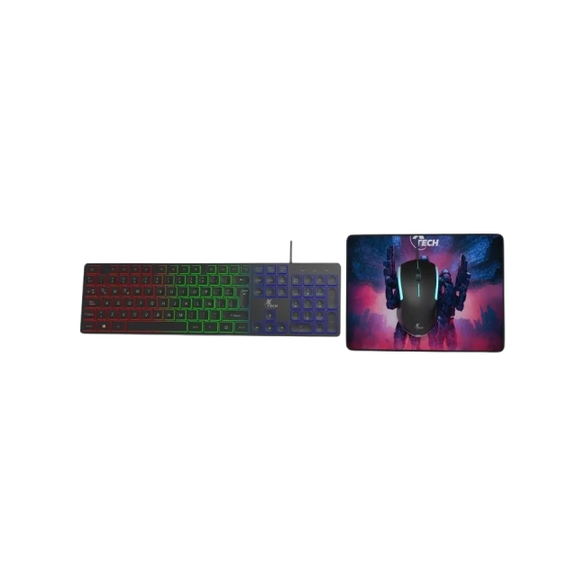 Xtech - Keyboard, mouse and mouse pad - Wired - Spanish - USB - Black - Gaming XTK-535S-4