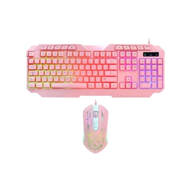 Xtech - Keyboard and mouse set - Wired - Spanish - USB - Pink - Gaming-XTK-540S-6