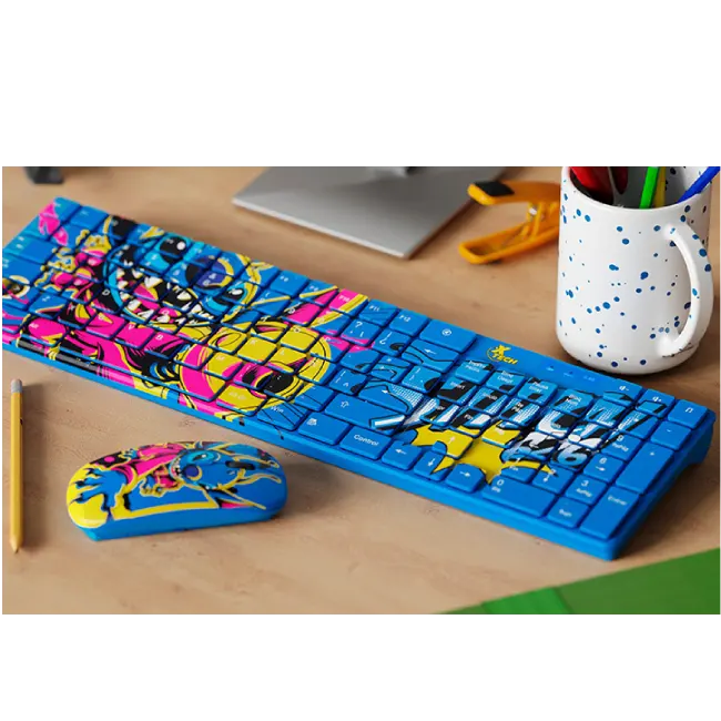 Xtech - Keyboard and mouse set - Spanish - Wireless - 2.4 GHz - Stitch Design - Disney XTK-D312ST
