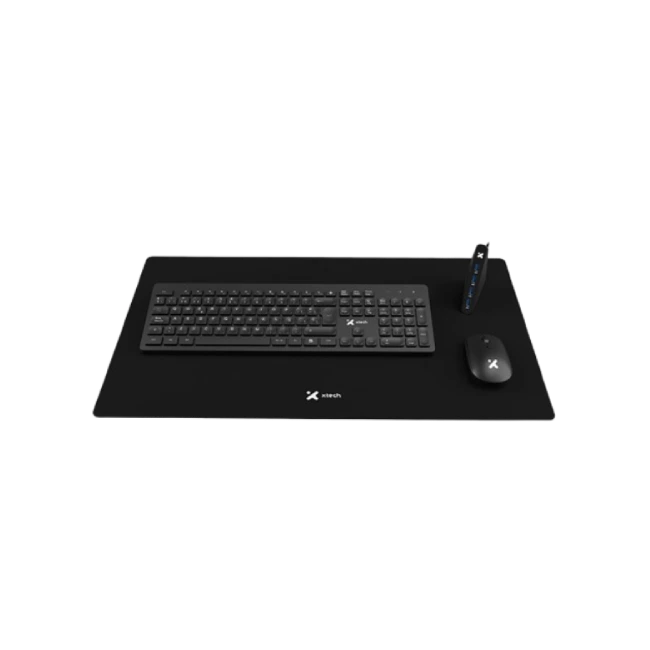 Xtech - MM Keyboard wls, mouse wls, mouse pad XL and USB 3.0 Hub Kit - Spanish - Wireless / Wired - 2.4 GHz / USB - Black - XTK-320S-3