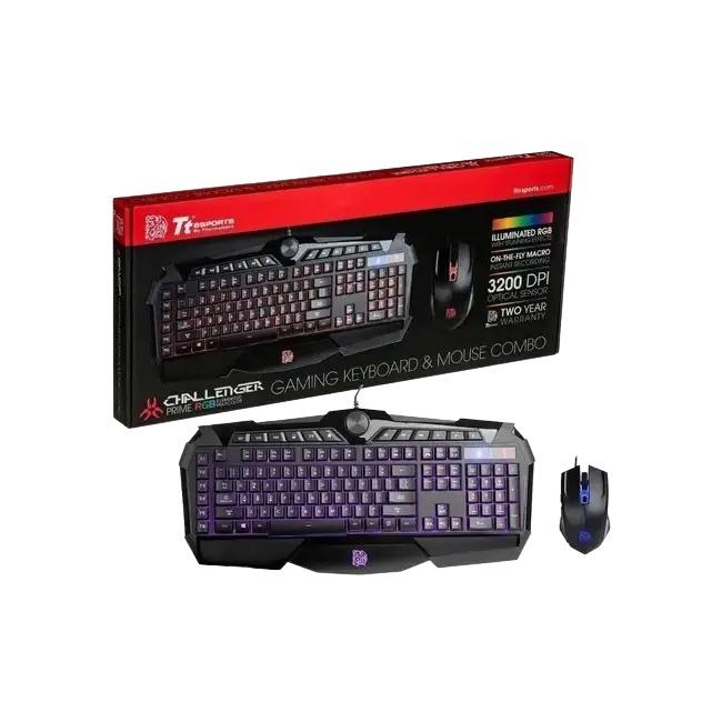 COMBO GAMING CHALLENGER PRIME RGB MOUSE Y TECLADO THERMALTAKE