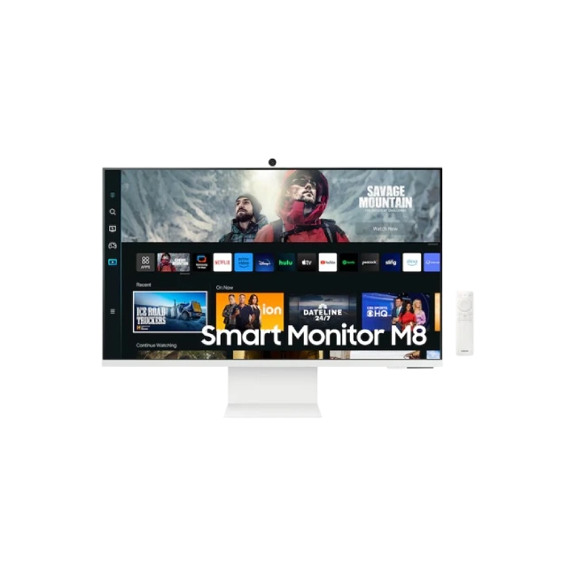 SAMSUNG Pantalla inteligente M80C UHD HDR de 32 pulgadas con transmisión de TV, cámara Slimfit inclu