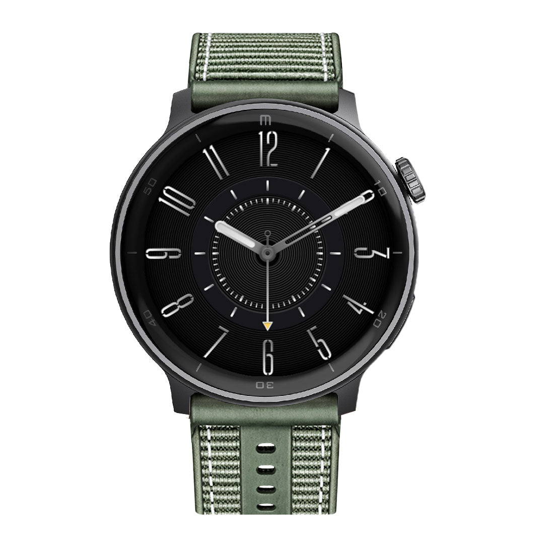 RELOJ T8 NEGRO + PULSERA LONA VERDE CON BORDADO