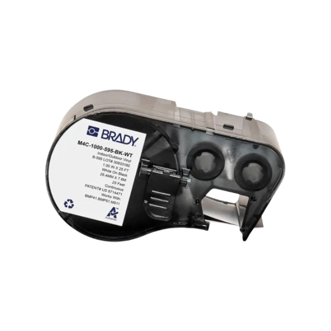 Cartucho de Etiquetas Brady M4C-1000-595-WT-BK Continuas de Vinil 1" x 25 Pies Negro S/ Blanco-3