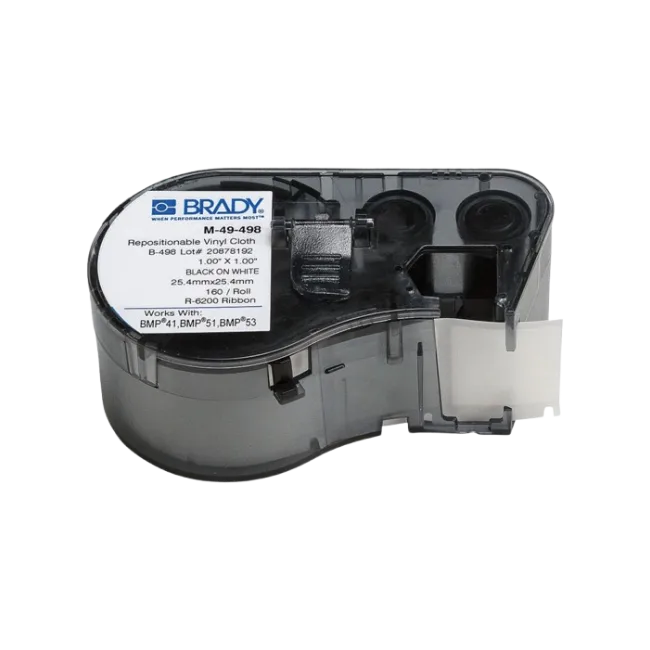 Cartucho de Etiquetas Brady M4C-1000-595-WT-BK Continuas de Vinil 1" x 25 Pies Negro S/ Blanco