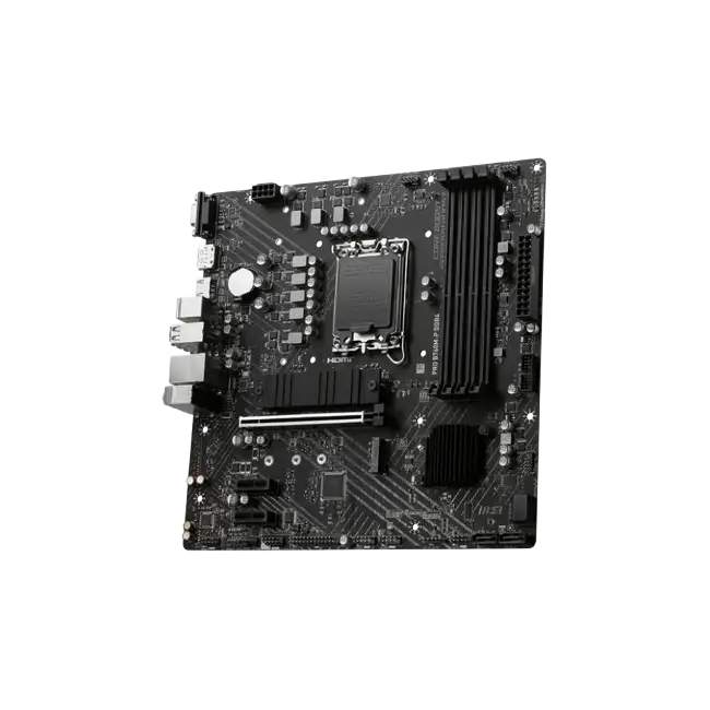 MSI PRO B760M-P - Placa base - micro ATX - Socket LGA1700 - B760 Chipset - USB 3.2 Gen 1, USB-C 3.2 Gen2 - Gigabit LAN - Tarjeta gráfica (CPU necesaria) - HD Audio (8-canales)