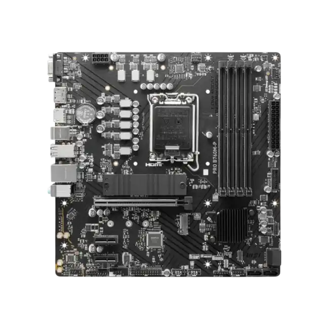 MSI - PRO B760M-P - Motherboard - ATX - LGA1700 Socket - AMD 740G - para Core i5 - AMD Radeon 520 - None-1