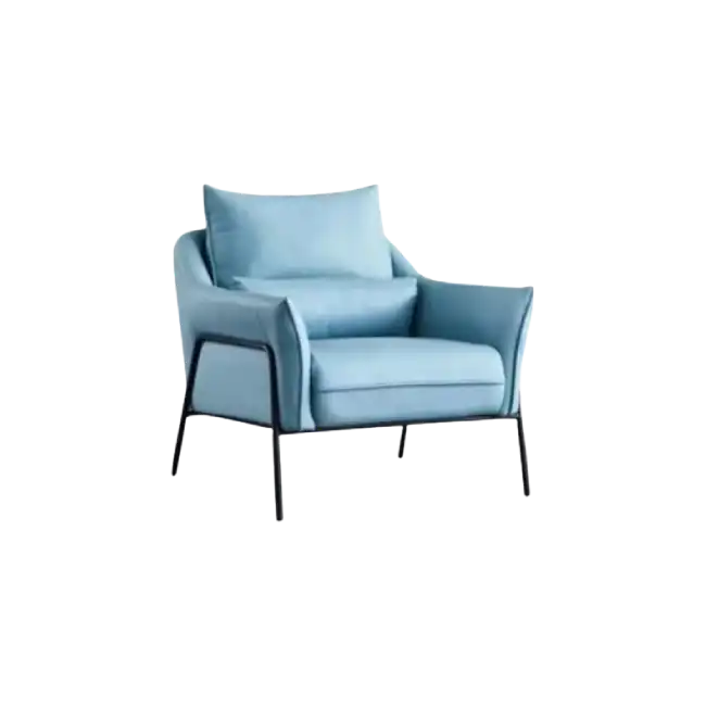 Sillon Individual MG-MS-054 Con Base de Acero Inoxidable Color Negro-2