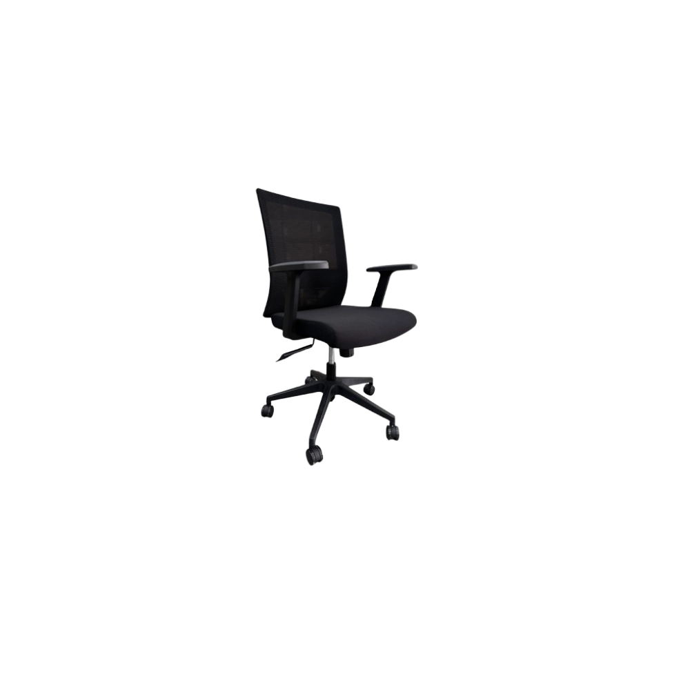 Silla de Oficina MG-WB-020-B1-BK De Tela Con Respaldo Color Negro-1