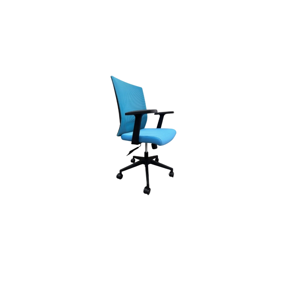Silla de Oficina MG-WB-020-B1-BL De Tela Con Respaldo Color Negro-1