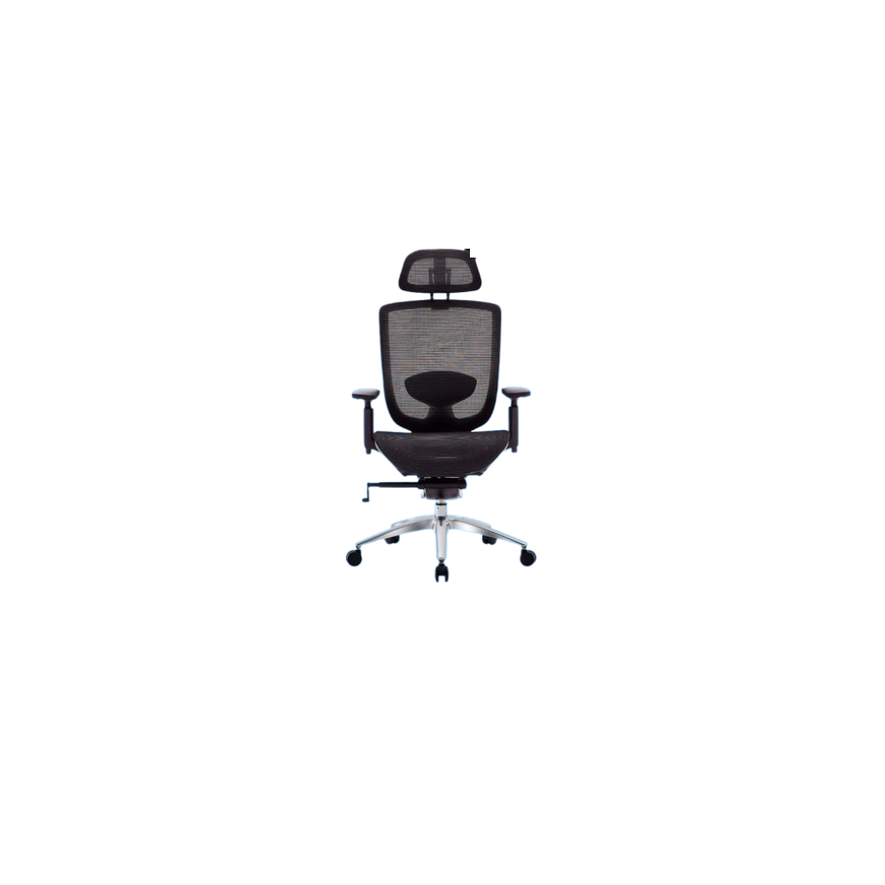 Silla de oficina MG-WBY-035-BK De Mesh y Tela Con Respaldo y Reposa Cabeza Color Negro-4