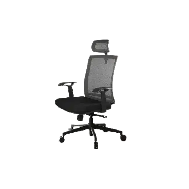 Silla Ejecutiva MG-WBY-036-BK De Tela Con Respaldo Alto y Reposa Cabeza Color Negro-4
