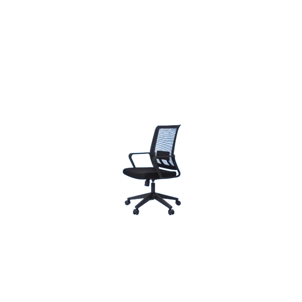 Silla de oficina MG-ZYY-057-BK De Mesh y Tela Con Respaldo Color Negro-2