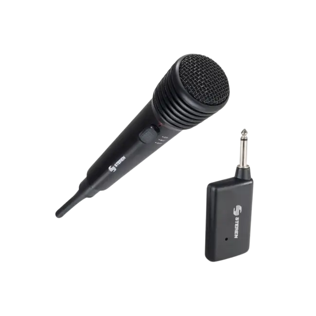 Microfono Steren inalambrico y receptor MIC-285R con bateria recargable Color Negro