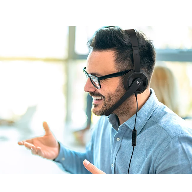 Xtech - XTH-241 - Headphones with microphone - Para Conference / Para Computer - Wired - USB/ In line control-4