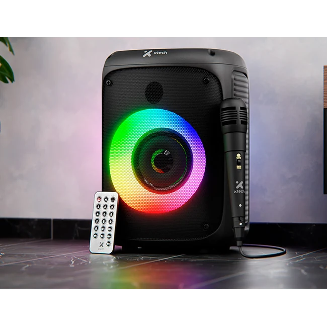 Xtech XTS-661 - Speaker - Black - SonicBloom Portable Wlss Speaker w lights and mic-4