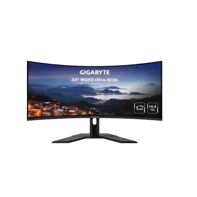 Gigabyte - LED-backlit LCD monitor - Curved Screen - 34" - 3440 x 1440 - VA - DisplayPort / HDMI - Black - GS34WQC US1