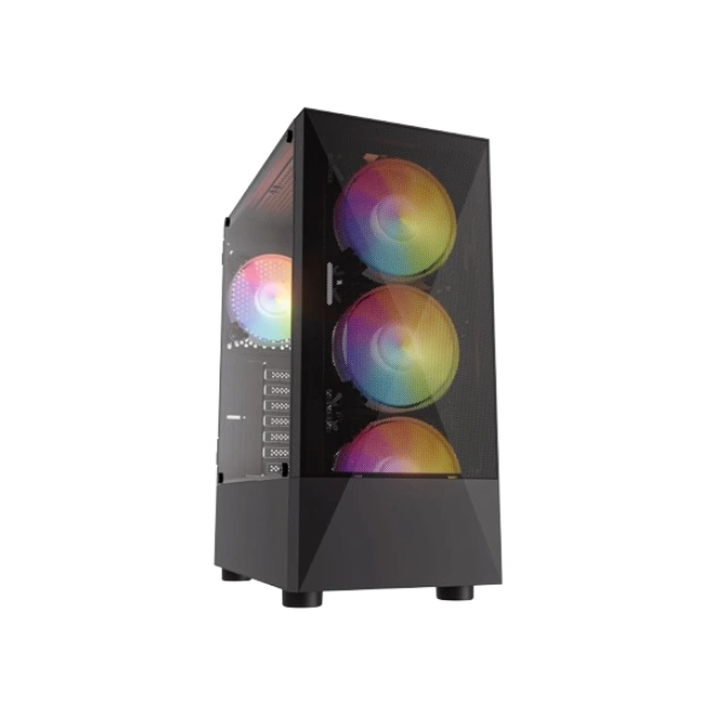 Case Gaming NSX Viper NSXVC08A13P ARGB Color Negro  + Fuente de Poder 650W 80Plus-1