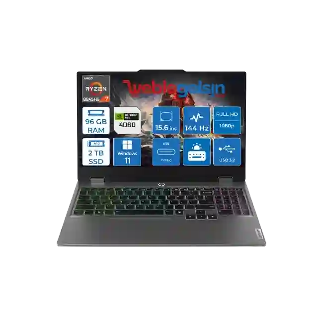 Lenovo LOQ 15AHP9 - Ordenador portátil - 15.6" - 1920 x 1080 - AMD Ryzen 7 8845HS / 5.1 GHz - 16 GB - DDR5 SDRAM - 512 GB SSD - NVIDIA GeForce RTX 4060 - Windows 11 Home-3
