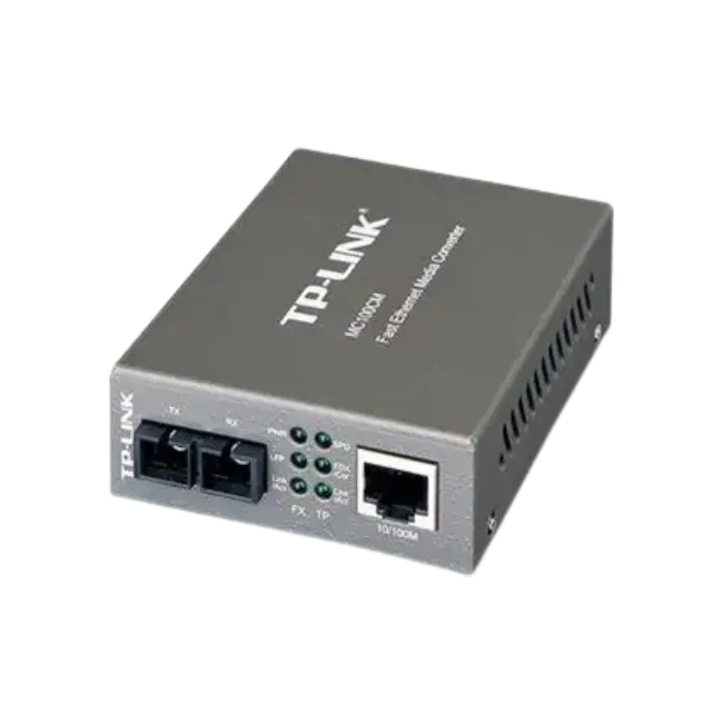 TP-Link MC100CM - Conversor de soportes de fibra - 100Mb LAN - 10Base-T, 100Base-FX, 100Base-TX - RJ-45 / modo múltiple SC - hasta 2 km - 1310 nm-4
