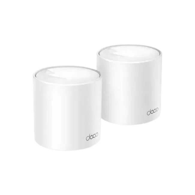 TP-Link - Router - Deco X50(2-pack) - AX3000 - 574 Mbps at 2.4 GHz + 2402 Mbps at 5 GHz - Sistema Deco X50 Wi-Fi 6 Mesh AI AX3000 - Cobertura en toda la casa. La tecnología Deco Wi-Fi 6 Mesh lleva la señal de internet a todos los rincones hasta 600 m2. --3