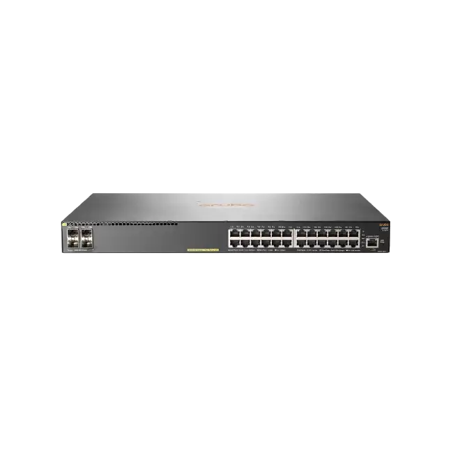 HPE Aruba 2930F 24G PoE+ 4SFP - Conmutador - L3 - Gestionado - 24 x 10/100/1000 (PoE+) + 4 x Gigabit SFP (enlace ascendente) - montaje en rack - PoE+ (370 W)-1