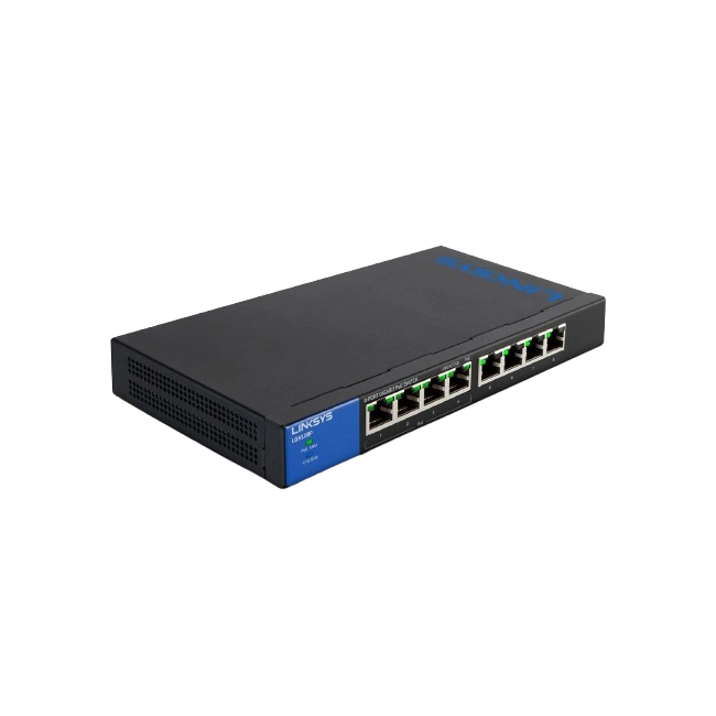 Linksys LGS108P - Conmutador  - sin gestionar - 4 x 10/100/1000 (PoE+) + 4 x 10/100/1000 - sobremesa, montaje en pared - PoE+ - ca 100/230 V - 2 años de garantía-3