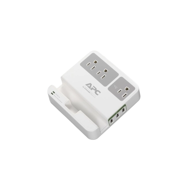 Sistema Essential SurgeArrest de APC, 3 tomas de salida, 3 puertos de carga USB, 120V-2