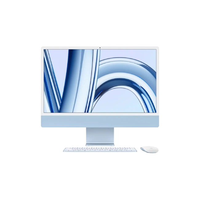 Apple iMac - All-in-one - Apple M3 None - 512 GB HDD - 24" - MacOS Sonoma - Blue - Spanish - chip 8?core CPU and 10-2