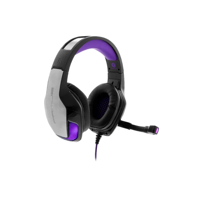HEADSET GAMING PRIMUS ARCUS PHS-250 250S WRD7.1 MULTI PLATAFORMA COLOR GRIS/MORADO-1