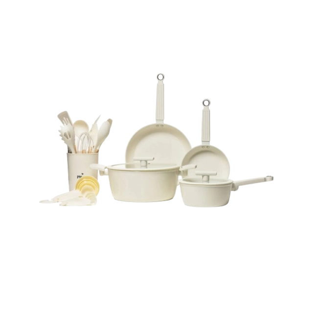 Bateria de Cocina Picca Fiori PI0026BCC 26 Piezas Color Crema-1