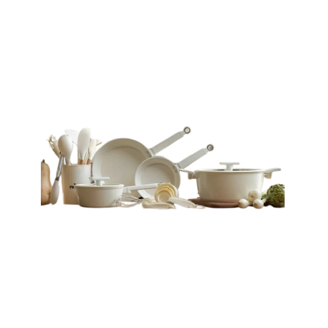 Bateria de Cocina Picca Fiori PI0026BCC 26 Piezas Color Crema-2