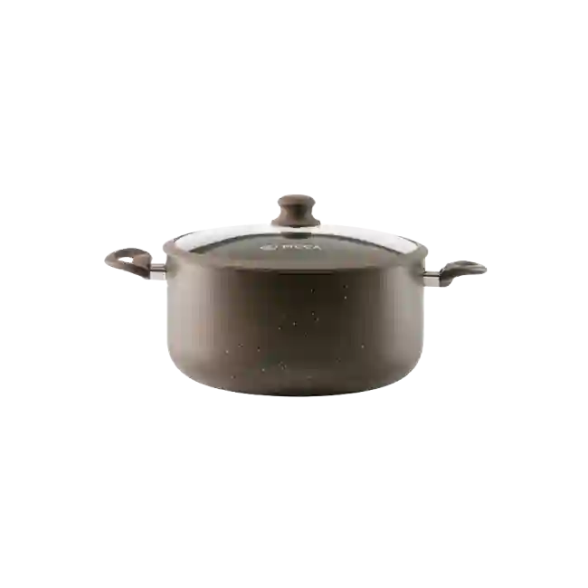 Olla Picca Nona PI00300MC 2 Piezas 30 Cms Con tapa de Vidrio Color Cafe-1