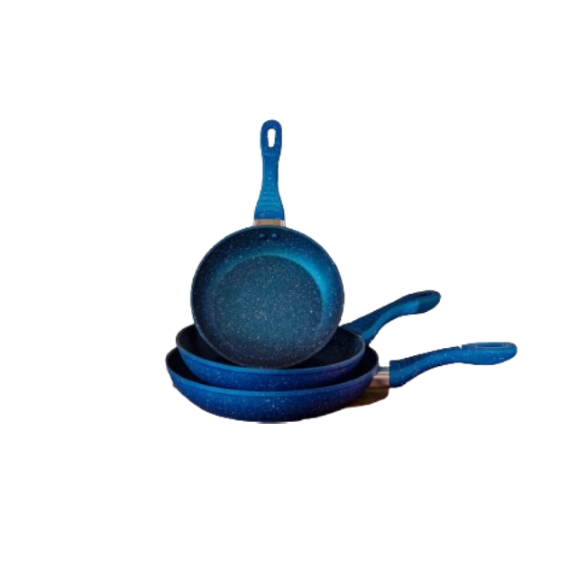 Juego de Sartenes Picca Milan PI003SSMA Milan 20 - 24 - 28 Cms Marmol Color Azul-4