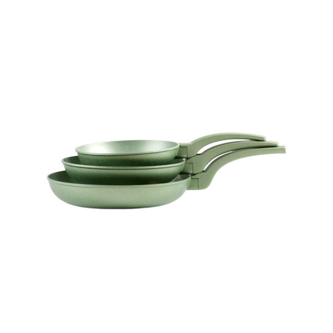Juego de Sartenes Picca Da Vinci PI003SSMDV 20" - 24" - 28"cm Marmol Color Verde-1