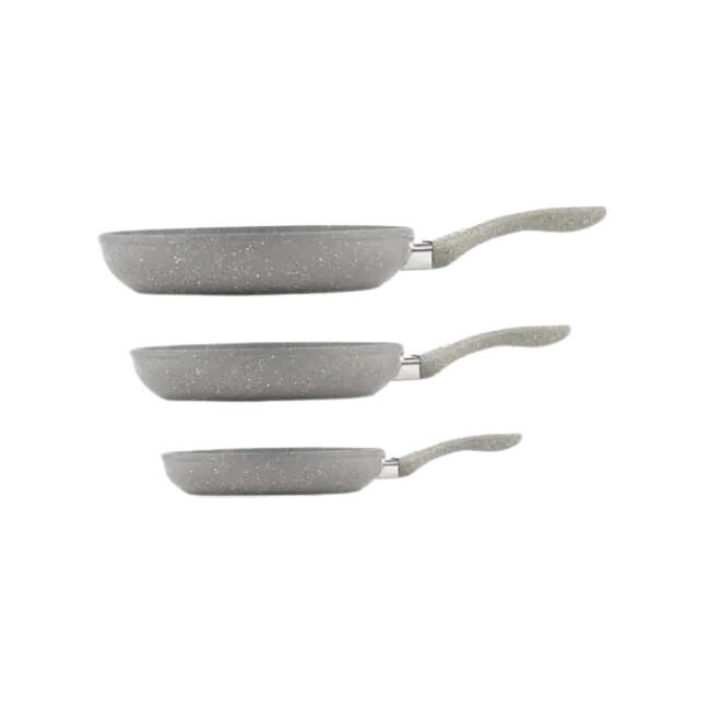 Juego de Sartenes Picca PI003SSMP Pietra 20" 24" 28" Color Marmol Gris