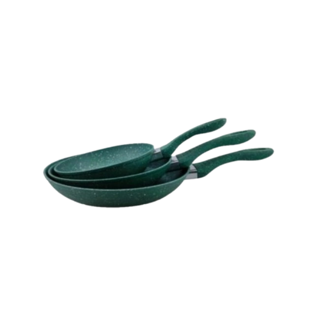 Juego de Sartenes Picca Potenza PI003SSMV 20 - 24 - 28 Cms Antiadherente Marmol Color Verde