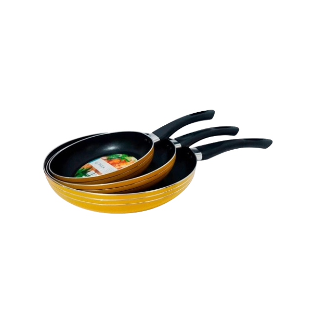 Juego de Sartenes Picca Turin PI003SSTA 18 - 22 - 26 Cms Dyflon Color Amarillo-4