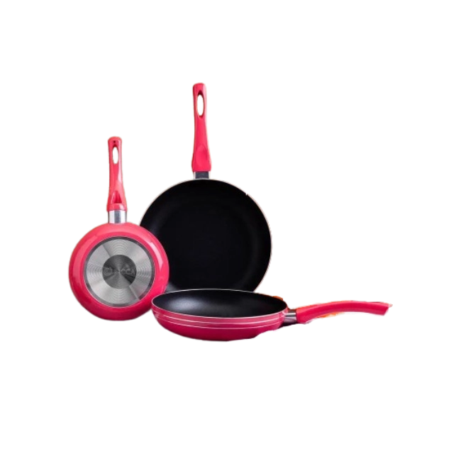 Juego de Sartenes Picca Turin PI003SSTD 18 - 22 - 26 Cms Dyflon Color Rosado-4