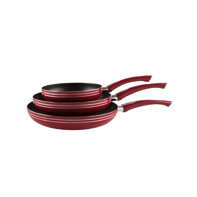 Juego de Sartenes Picca PI003SSTR Cerdeña 20" 26" 30" cm Dyflon Color Rojo-2