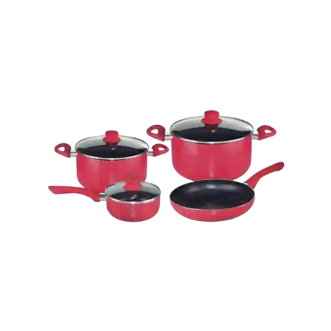 Bateria de Cocina Picca Sicilia PI004BTR4 Piezas Dyflon Color Rojo-4