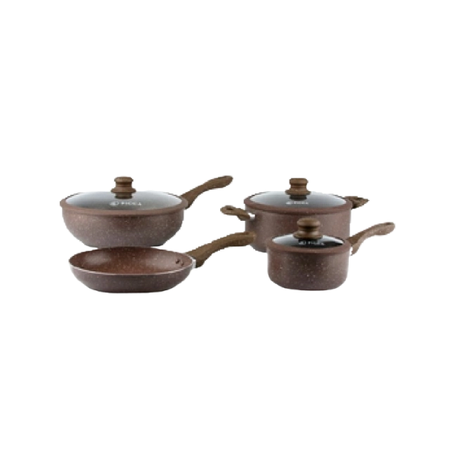 Bateria de Cocina Picca Monza PI007BTC 7 Piezas Dyflon Color Cafe-3
