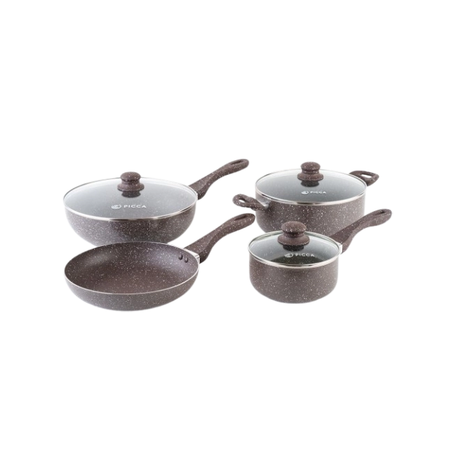 Bateria de Cocina Picca Monza PI007BTC 7 Piezas Dyflon Color Cafe-4