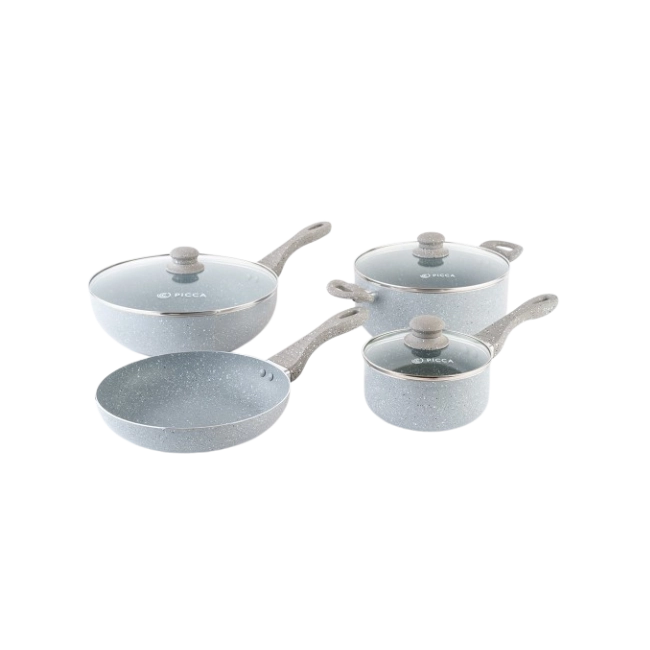 Bateria de Cocina Picca Monza PI007BTG 7 Piezas Dyflon Color Gris-3