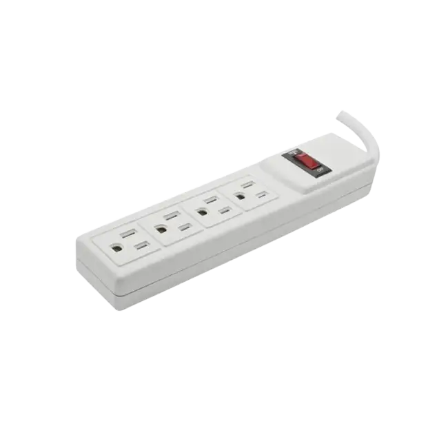 Barra de contactos de 4 tomacorrientes con carga usb-a (6.2a)-4
