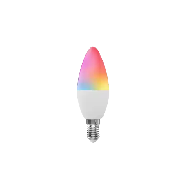 Bombilla Inteligente Tuya PST-WFC37 WiFi RGBCW LED AC85-265V 5W 450LM RGBCW E14 2.4GHz 16 Millones de Colores-1