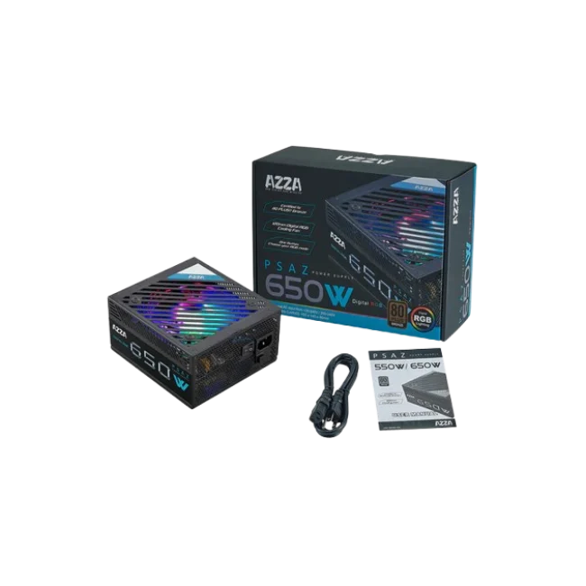 FUENTE DE PODER AZZA 650W 80+BRONZE PSAZ-650W RGB-2