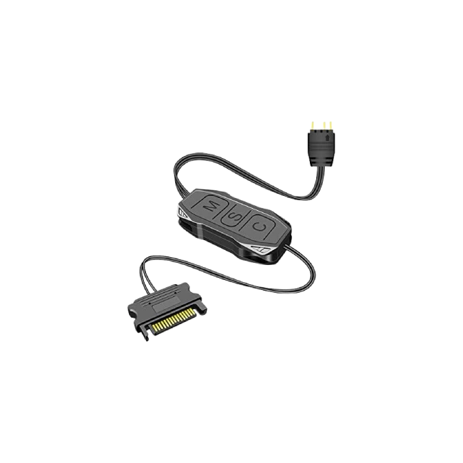 Controlador ARGB 5V con 3 Pin Para Case Quimera QM-ADAT-2PNIBK SATA Color Negro