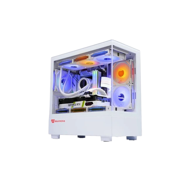 Case Gamer Quimera QM-AXT-PROWHT Ventiladores Con Vidrio Templado Color Blanco-2