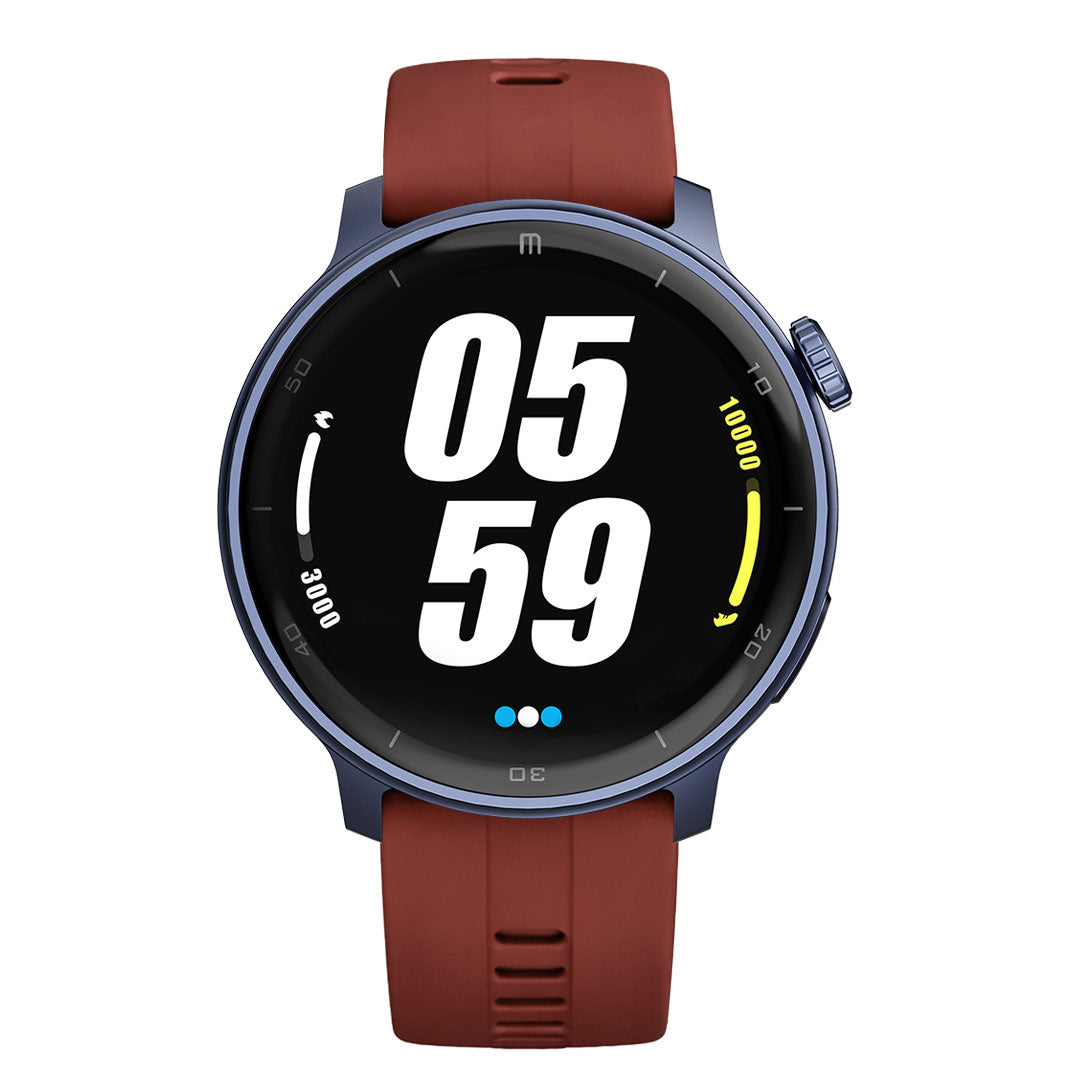 RELOJ T8 AZUL + PULSERA SILICÓN ROJO LADRILLO-1